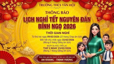 THÔNG BÁO LỊCH NGHỈ TẾT NGUYÊN ĐÁN BÍNH NGỌ 2026