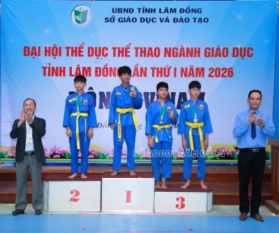 HỌC SINH TRƯỜNG THCS TÂN HỘI ĐẠT GIẢI CAO TRONG THI ĐẤU MÔN VÕ VOVINAM TẠI ĐẠI HỘI TDTT TỈNH LÂM ĐỒNG